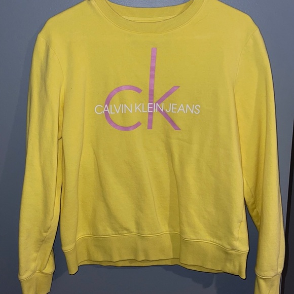 Yellow Calvin Klein Crewneck - Picture 1 of 2